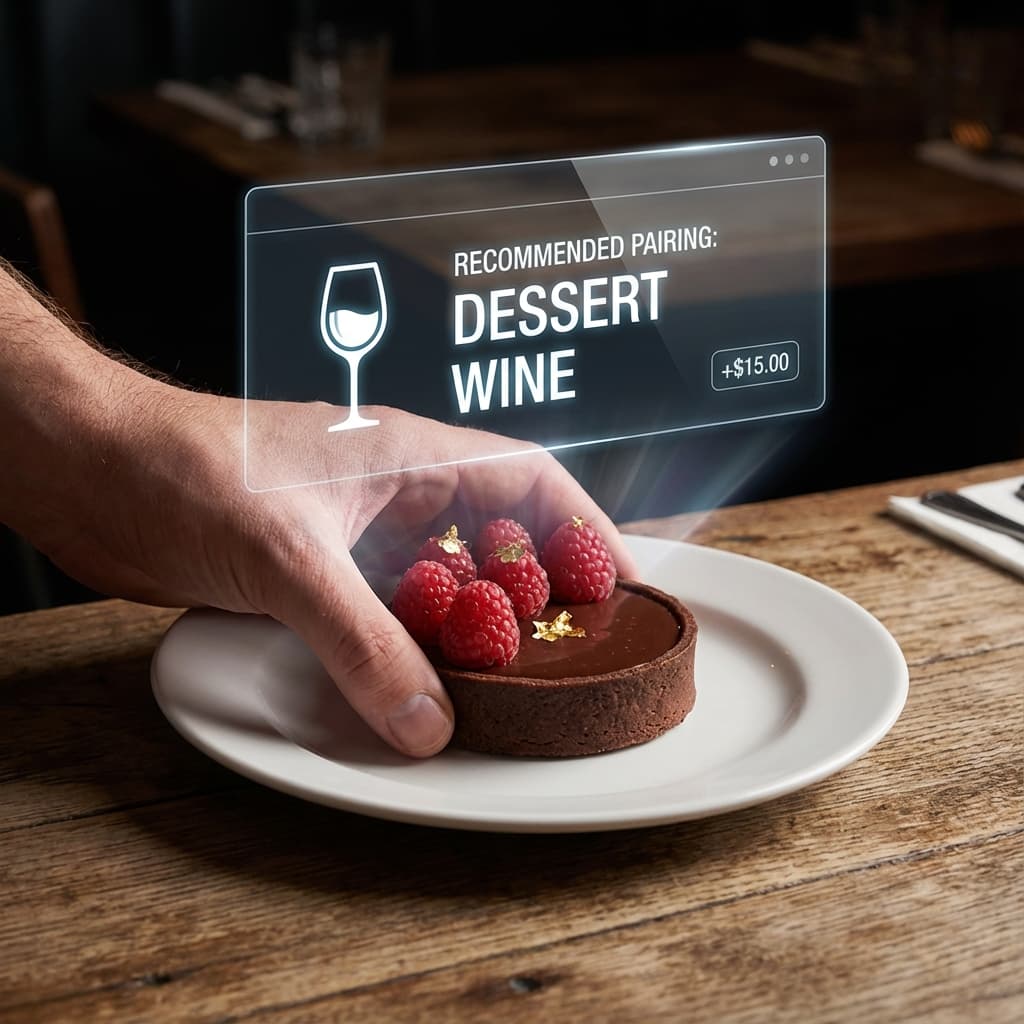 Upselling digital de postres y vinos